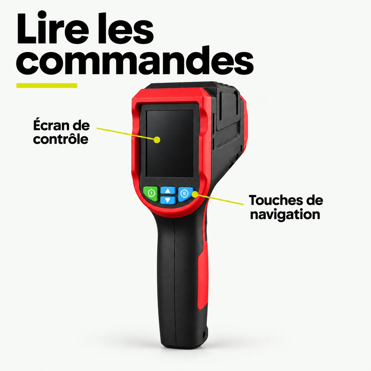 Caméra thermique NOYAFA NF-521 — Lire les commandes : Écran de contrôle, Touches de navigation