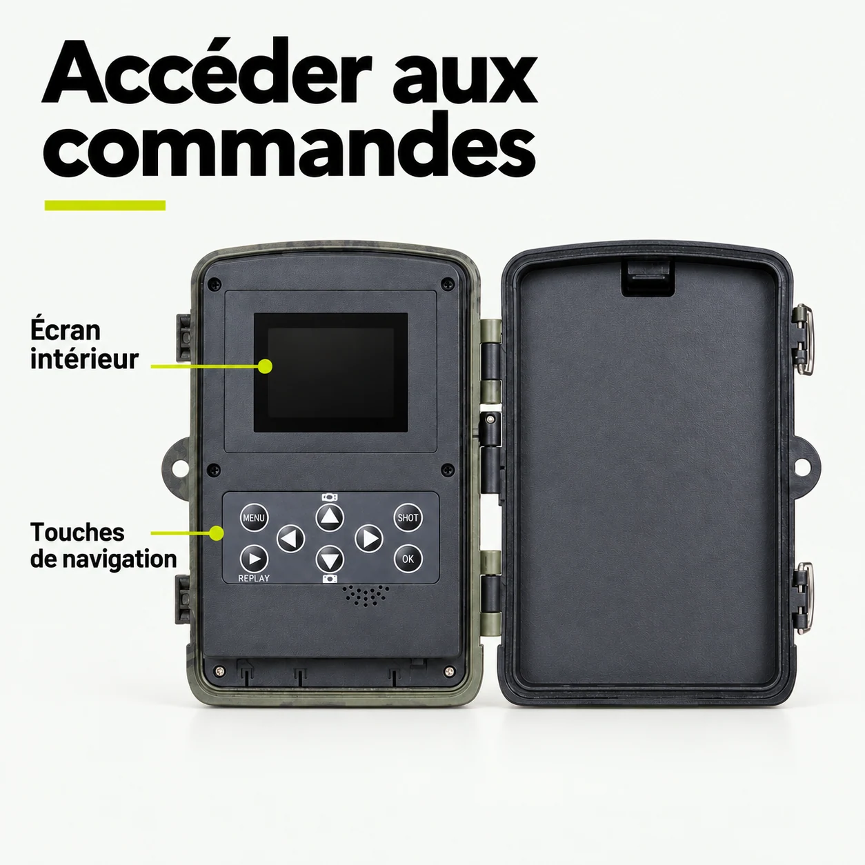 Caméra de chasse à écran CC-39, Vue 3